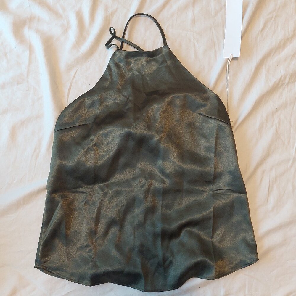 Lumiere Olive Green Halter Top - Size S